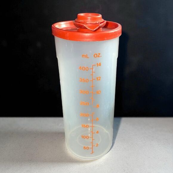 Tupperware Sweet Saver Syrup Dispenser Honey Condiment Paprika Red 640 Vintage - Picture 1 of 14